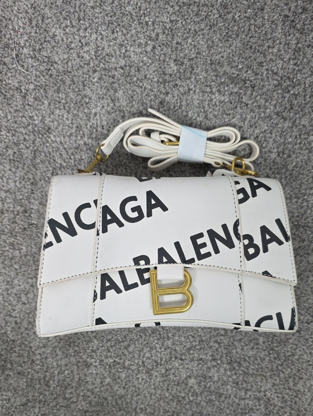 B White Mini Top-Handle BB Bag 9x6 Inches New